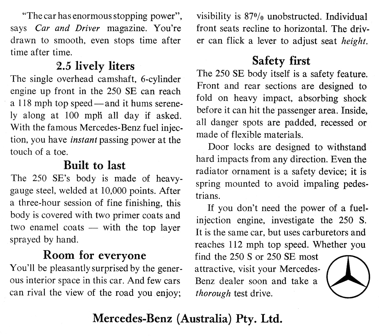 1967 Mercedes-Benz 250 SE W108 Page 2